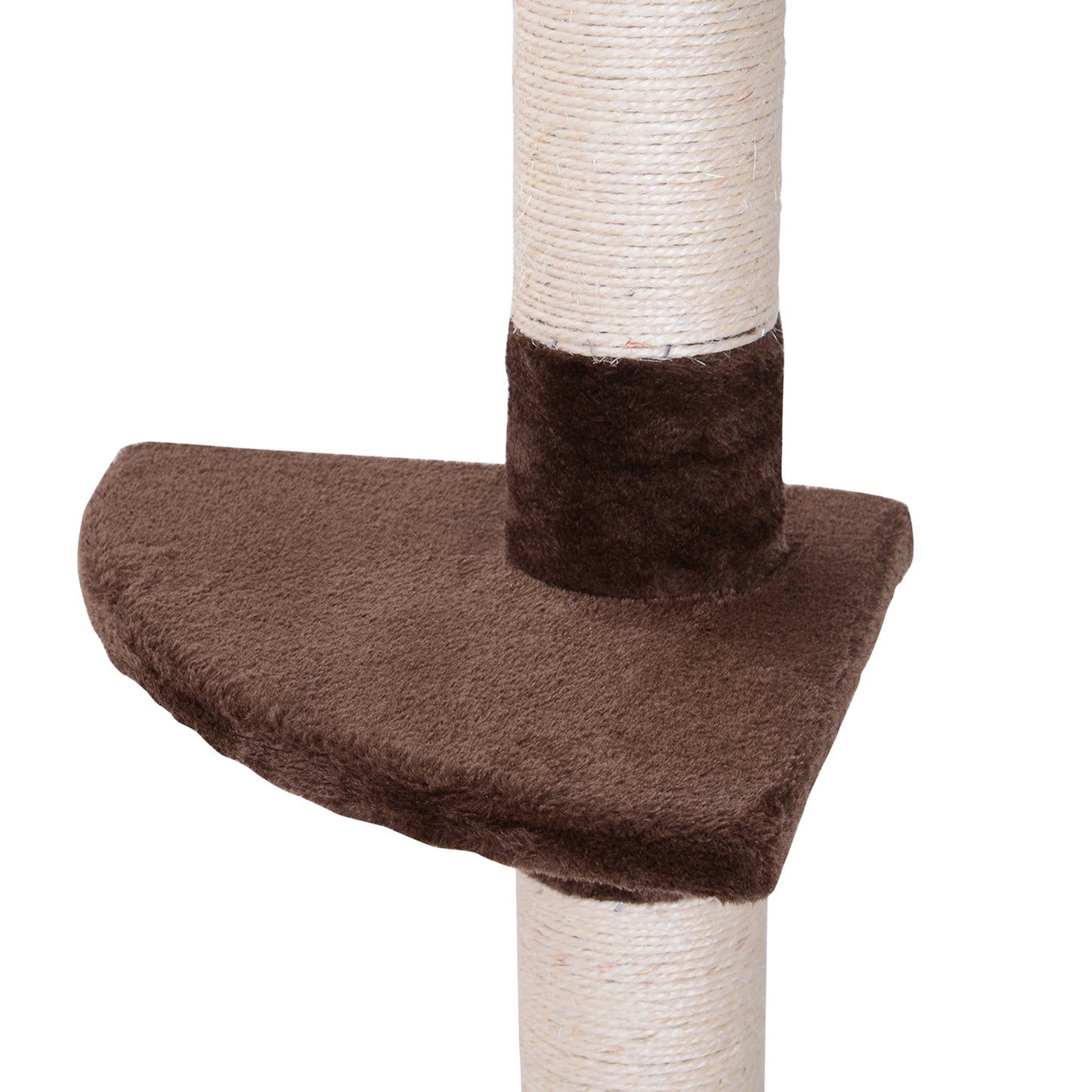 Multi-Level Ceiling Cat Tree with Hammock and Adjustable Height, 40x34x230-260cm, Brown