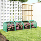 Outsunny Waterproof Anti-UV Steel and Plastic Tunnel Greenhouse with 4 Doors, 395x100x80 cm, Green