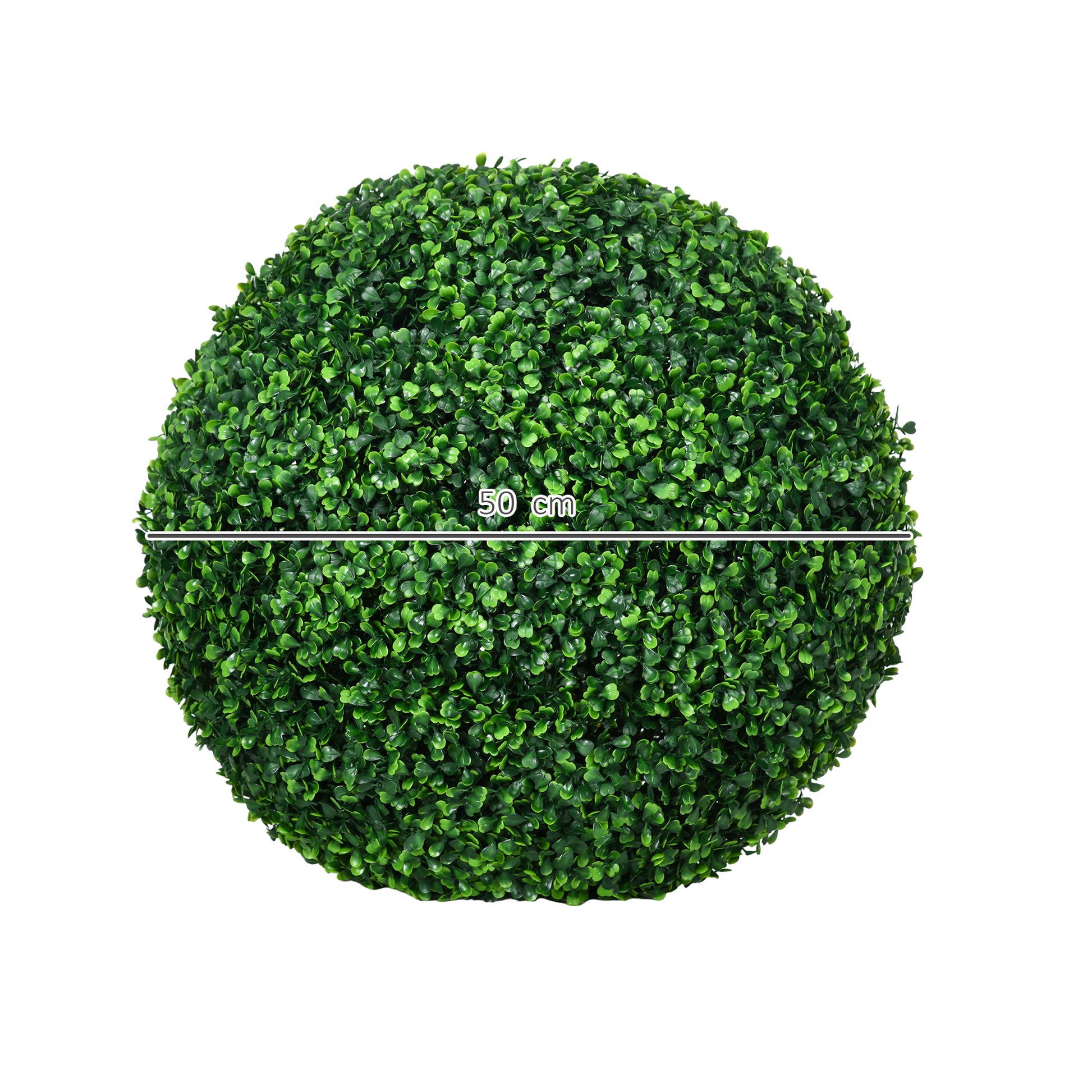 HOMCOM Set of 2 Fake Boxwood Ball Plants Ø50cm, Indoor and Outdoor Decoration, Green - Borgè