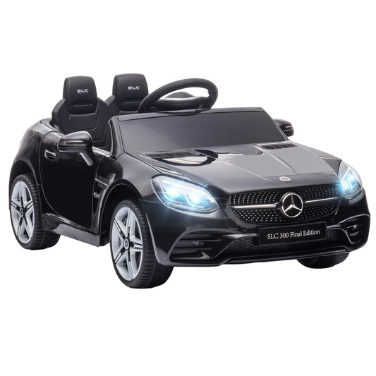 AIYAPLAY Electric Ride-On Toy Car for Children Licensed Mercedes SLC 300 with Remote Control, in PP and Metal, 107x62.5x44 cm, Black