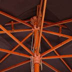 3x3 m Garden and Terrace Umbrella with 8 Ribs and 2-Tier Parasol Cover, Brown - Borge' Group Limited