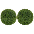 HOMCOM Set of 2 Artificial Boxwood Plants in PE, Ø40 cm, for Indoor and Outdoor Use, Green