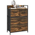 Chest of 4 Removable Drawers with Industrial Design in Wood and Steel, 60x29x85 cm, Brown and Black