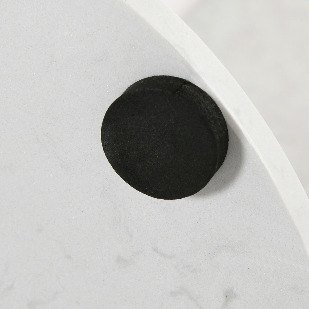 Freestanding Coat Rack with 6 Steel Disc Hooks and Slate Base, White