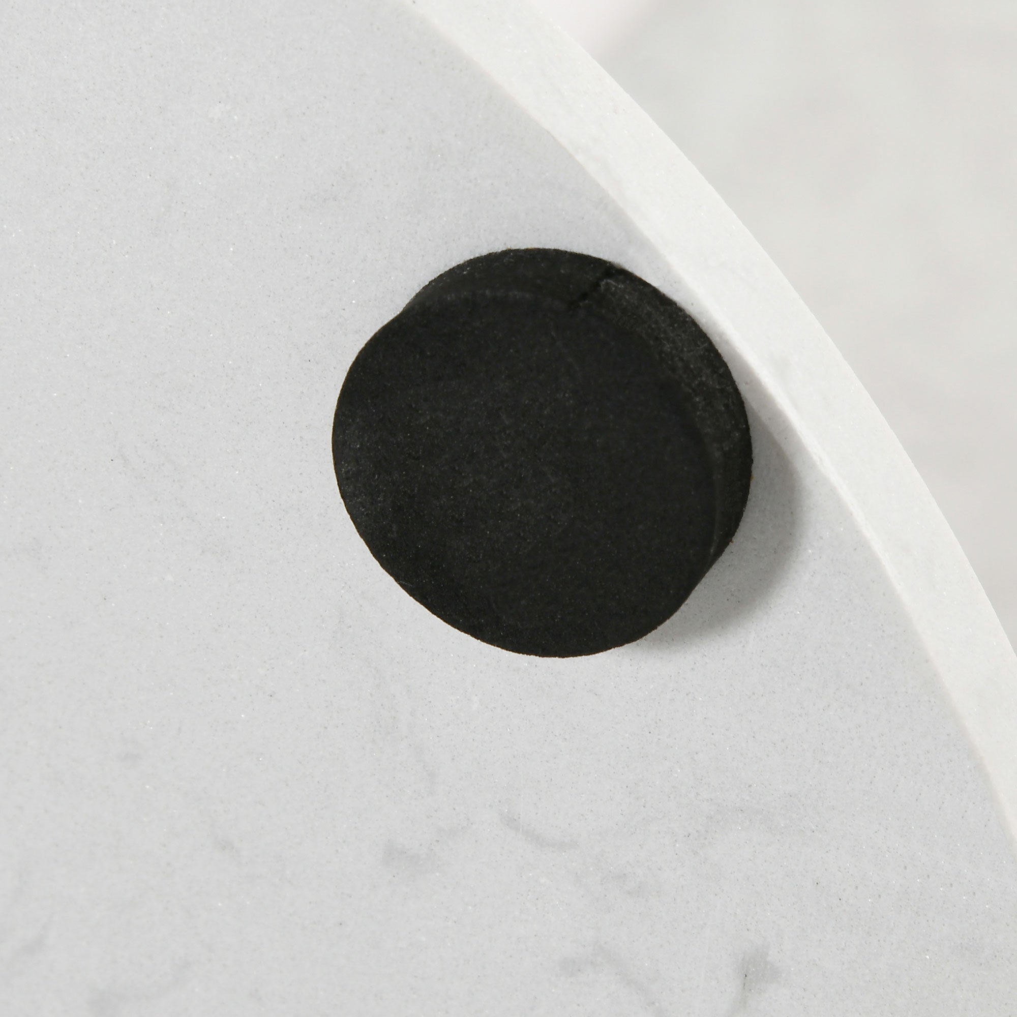 Freestanding Coat Rack with 6 Steel Disc Hooks and Slate Base, White