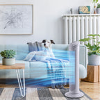 45W 3-Speed ??Oscillating Tower Fan, ABS Plastic Column Fan, 27x27x75cm, White - Borgè