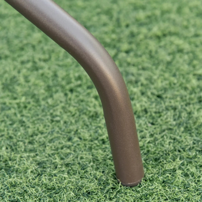 6-Piece Steel Pipe Garden Furniture Set, Garden Table with Chairs and Umbrella, Cream - Borge' Group Limited