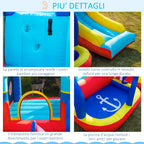 Inflatable Castle 4 in 1 Children 3-8 Years, Slide and Pool, 265x260x200cm - Borge' Group Limited