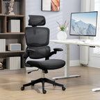 Vent office chair at adjustable height with inclination and lumbar support, 62x58x120-133 cm, black - Borgè