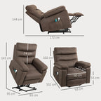 Lift Reclining Massage Chair with Heat and Dual Motors, Dark Brown