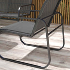 Outsunny 4-Piece Garden Lounge Set with 2 Armchairs, 2-Seater Sofa and Table, Black