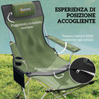 Outsunny Set of 2 Folding Camping Chairs with Footrest and Cup Holder, 82x50/100x88 cm, Green