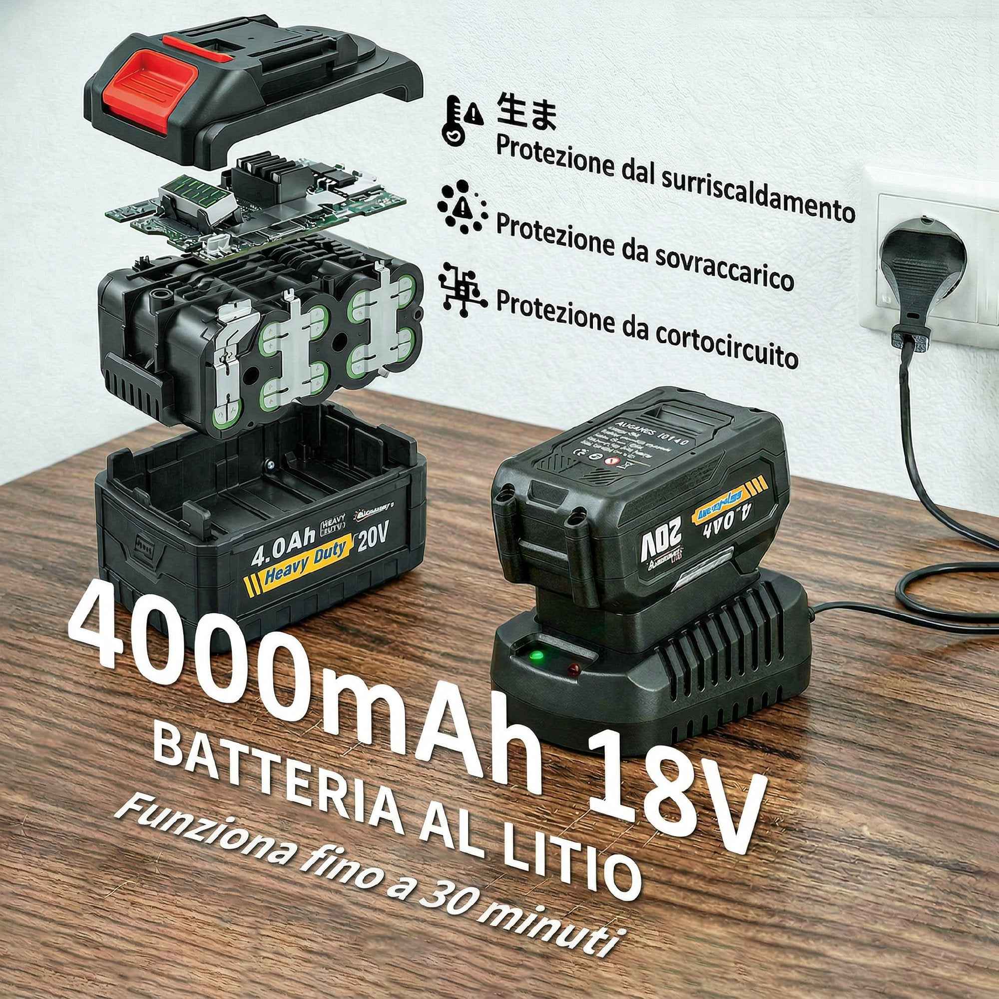 Outsunny Cordless Leaf Blower with 4000mAh Battery and Charger, 18V, Lightweight with 6 Speed Levels