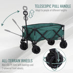 Outsunny Garden Trolley Max 70kg with telescopic handle, metal and Oxford fabric, 108x55 cm, green - Borgè