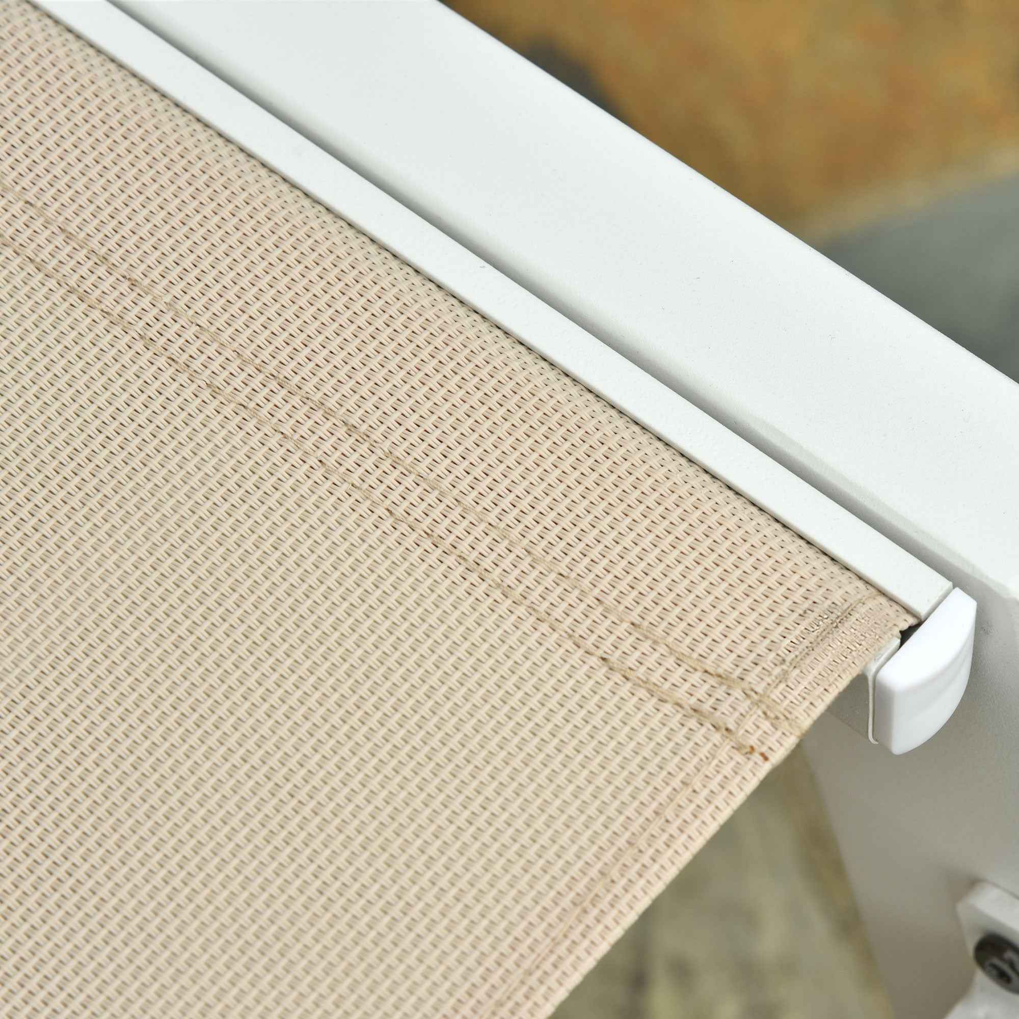 Outsunny Sun Lounger with Reclining Backrest, in Aluminum and Textilene, 169x65x102 cm, Beige and White