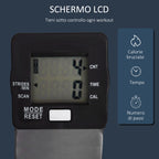 Fitness Stepper with Handle and LCD Monitor for Home and Gym Training, Silver