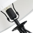 3 Piece Set: 1 Floor Lamp and 2 Metal Table Lamps, Vintage Design, E27 Bulbs, Black and White