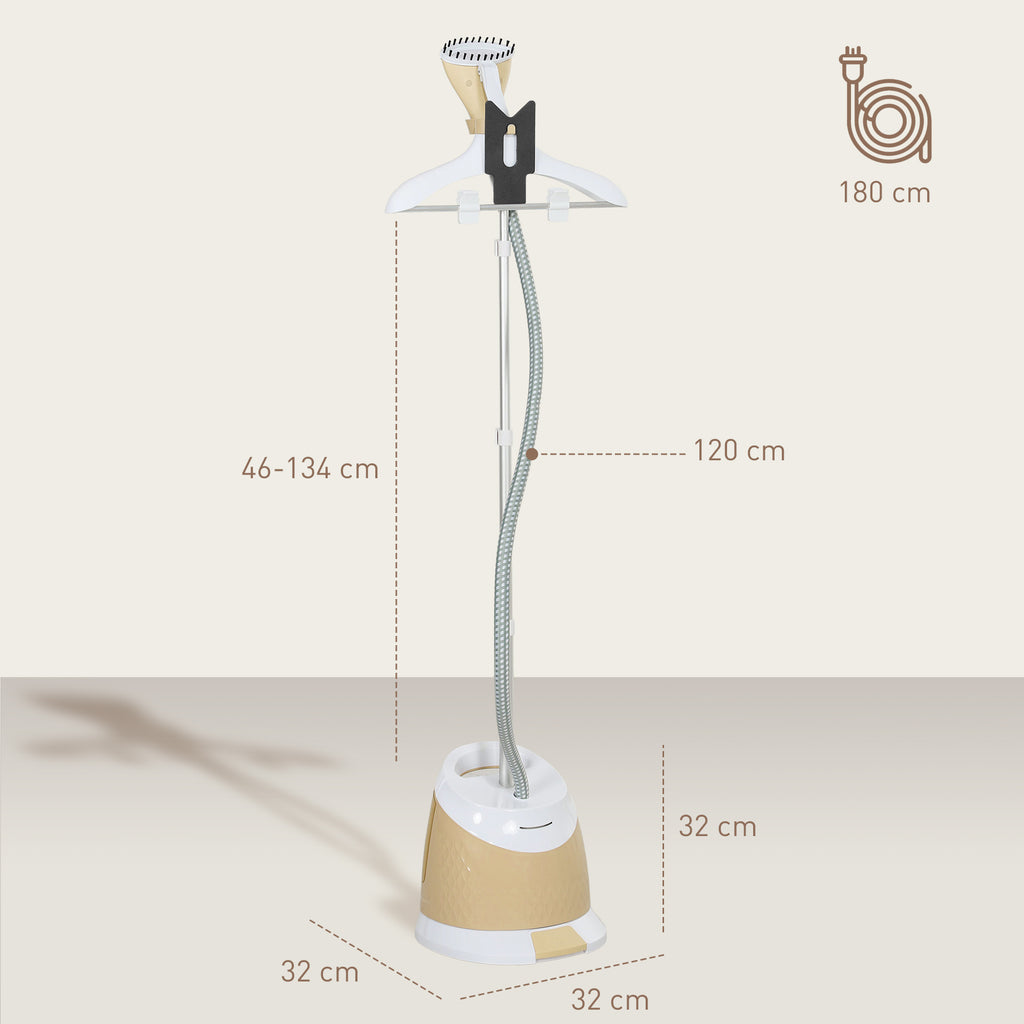 1800W Vertical Steam Iron with 1.8L Tank, Adjustable Height and Accessories, Gold