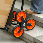 DURHAND 6-Wheel Folding Stairlift Cart, 120kg Load Capacity, Steel, for Moving, Gardening, Orange