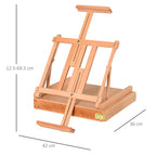 Beech Wood Easel with Lower Drawer, Adjustable Height and Angle, 42x36x12.5 cm