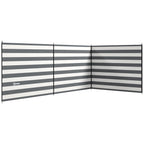 Folding Beach Screen Privacy Screen in Polyester with Steel Bars, 540x150 cm, Grey