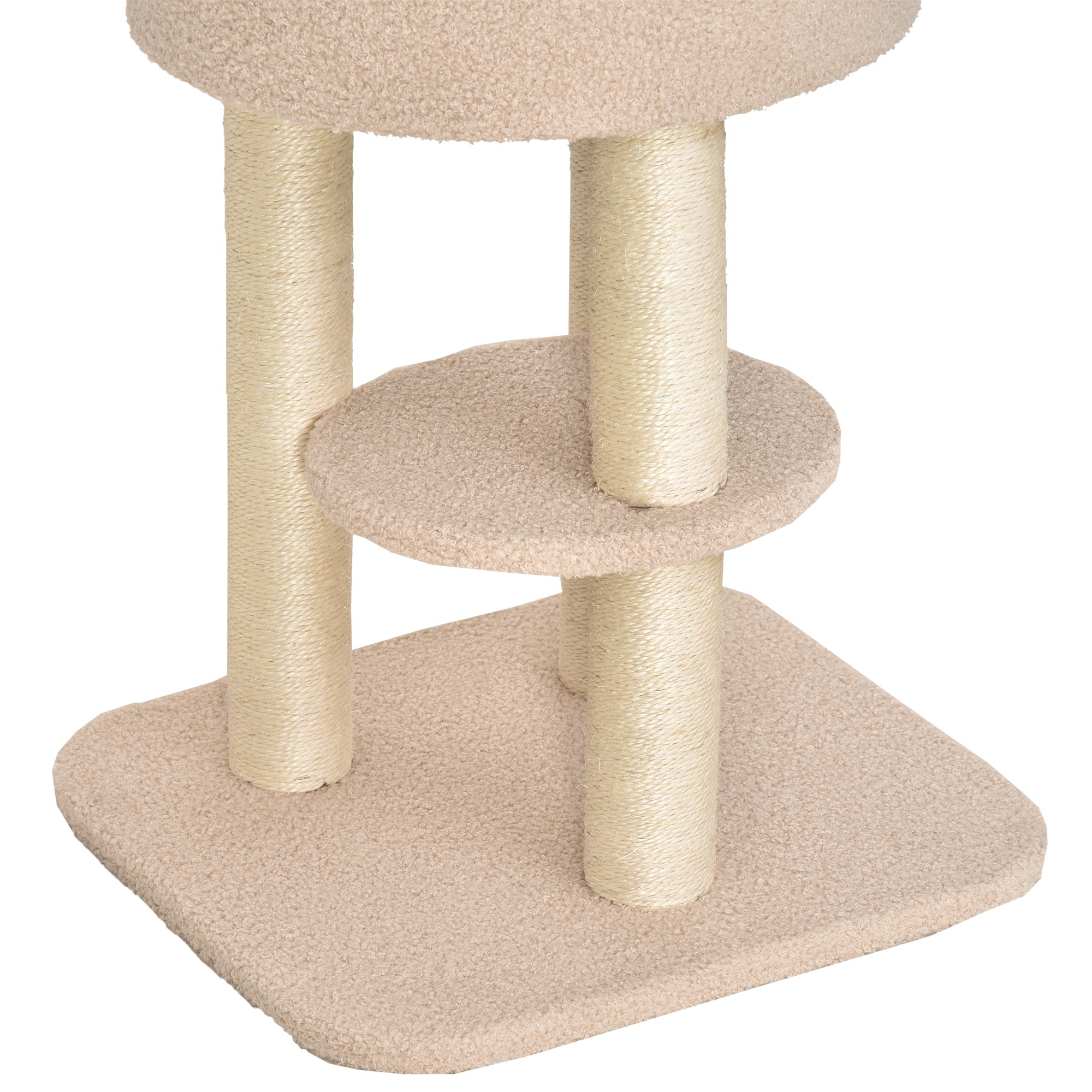 PawHut Sturdy Scratching Post for Cats with 5 Levels, Kennel, House, Games and Sisal Rope, Beige, Max 30kg - Borgè