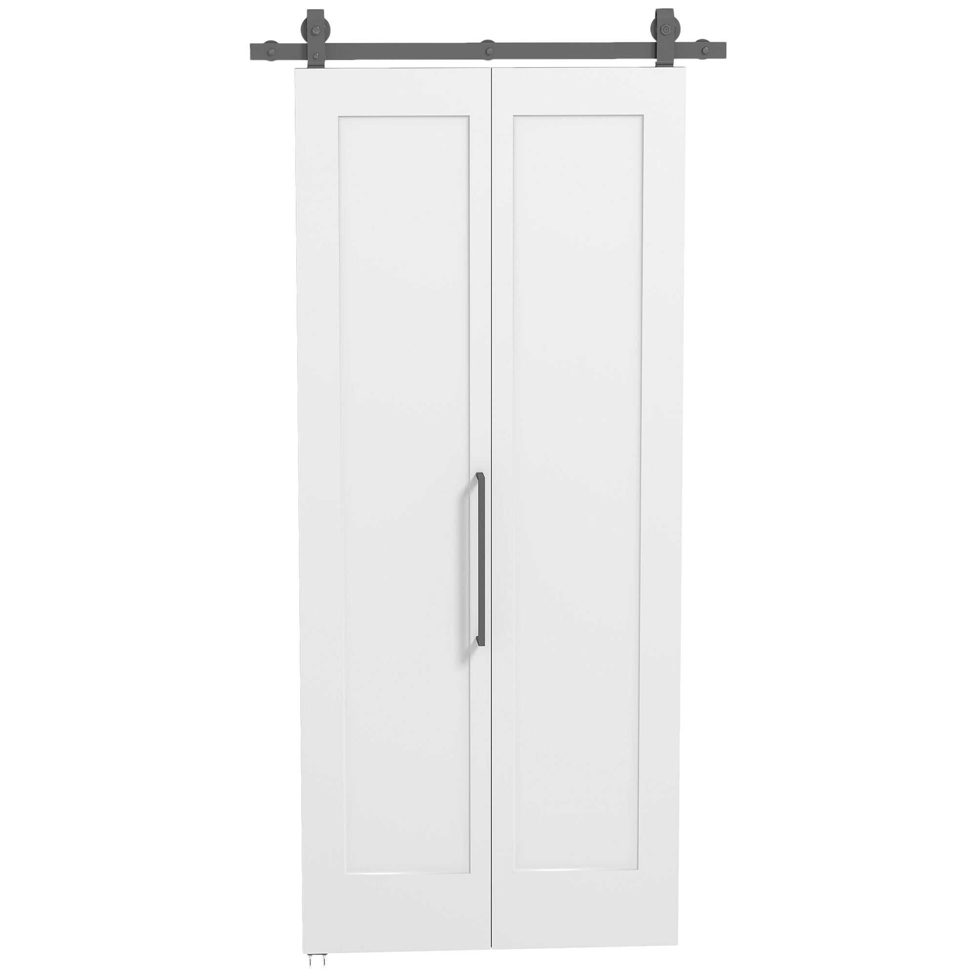 Sliding Folding Bifold Door with Paintable Surface, 90x210 cm, White
