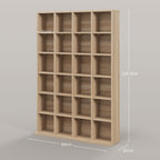 CD Cabinet with Adjustable Shelves for 456 CDs or 336 DVDs, 24 Compartments, 89x20x130.5 cm, Wood