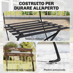 Outsunny Set of 2 Folding Garden Chairs with Slatted Seat