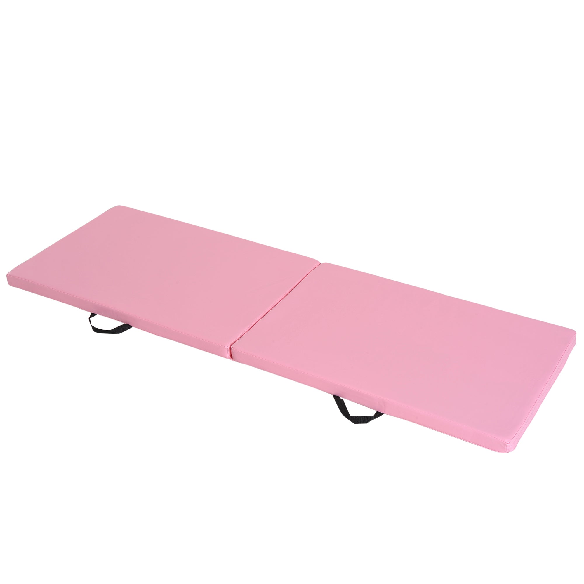 Foldable Gymnastics Mat, 5cm Thick and Non-Slip Fitness Mat, 180x60x5cm, Pink