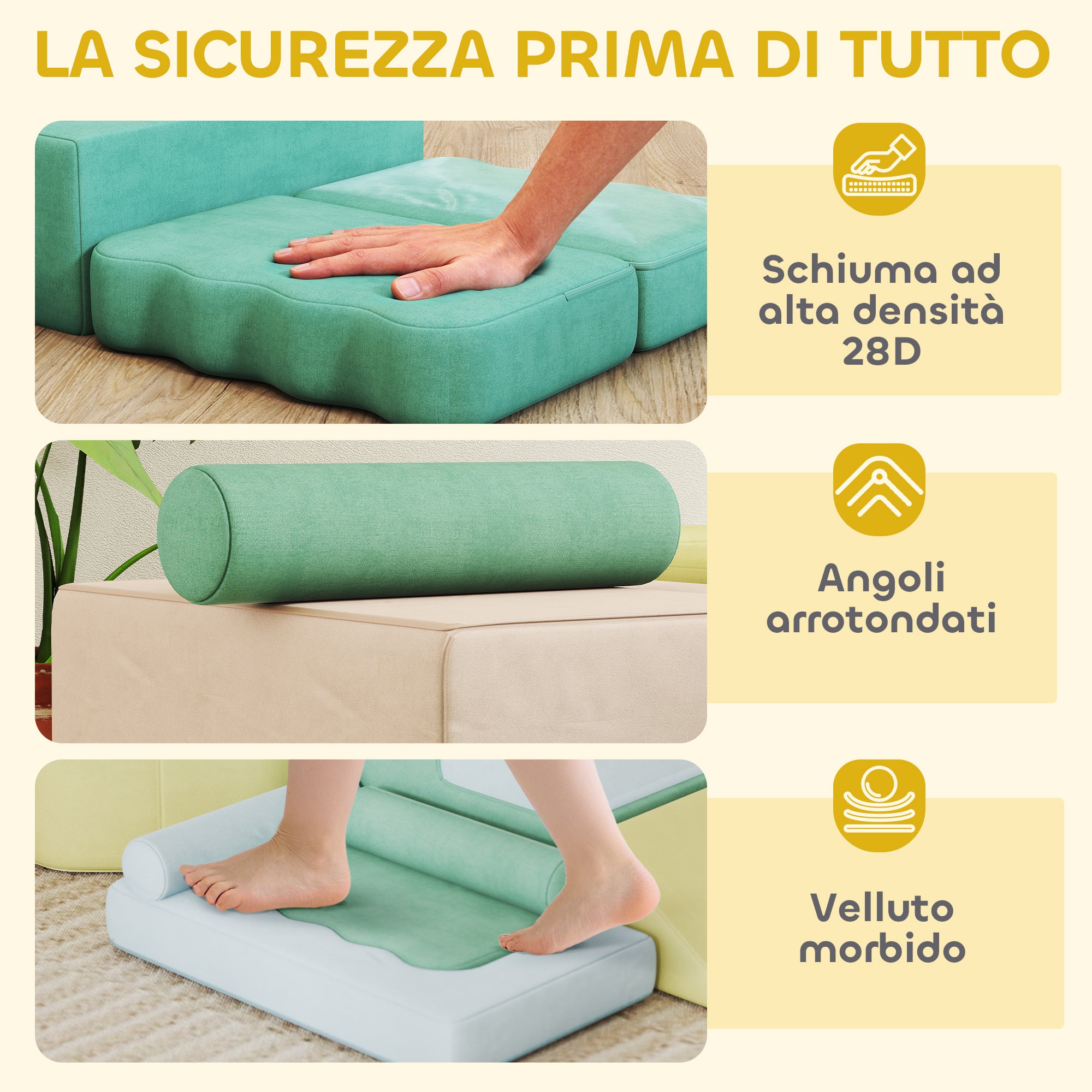 15-Piece Set of Soft Modular Building Blocks for Children with 200 Balls for Indoor Use, Multicolored