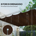 Outsunny Coffee White Polyester UV-Resistant Outdoor Pergola Cover with 8 Drainage Holes, 286x245 cm