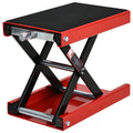 Motorcycle Lift Stand, Red and Black Steel Motorcycle Lift, Foldable and Non-Slip 41.5 x 23.5 x 10-37cm