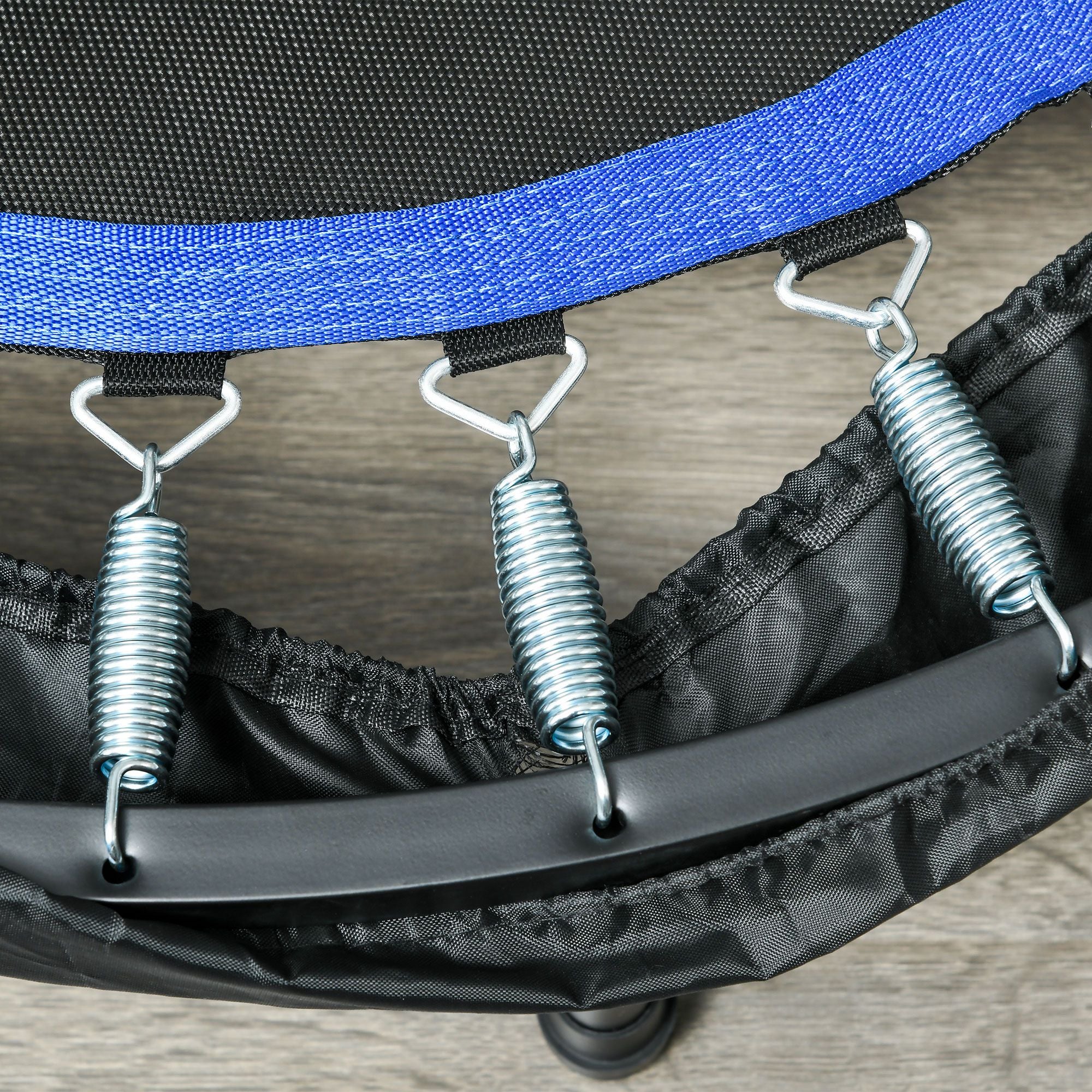 Mini Fitness Trampoline Ø102 cm Foldable with Height-Adjustable Handlebar, Blue