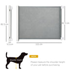 Dog Gate, Extendable up to 115 cm, Polyester and Steel, 115 x 82.5 cm, White and Grey