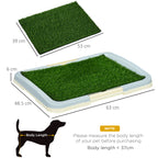 PawHut 3-Layer Dog Litter Box with Synthetic Grass, Grid and Bottom Tray, 63x48.5cm - Borgè