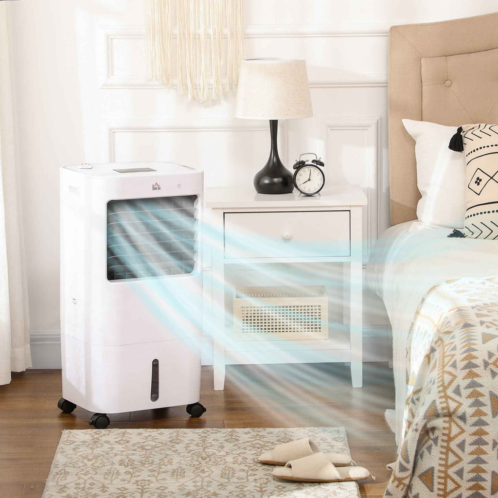 3-in-1 Evaporative Air Cooler and Fan with Ice, 3 Speeds with Timer, 32x37x74 cm, White