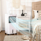 3-in-1 Evaporative Air Cooler and Fan with Ice, 3 Speeds with Timer, 32x37x74 cm, White