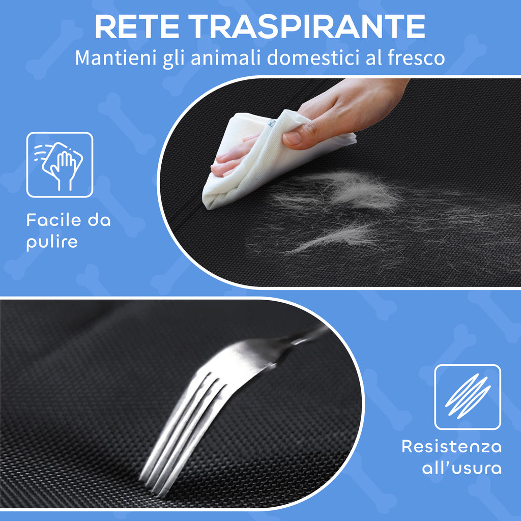 PawHut Raised Outdoor Dog Bed with Headrest for Small and Medium Dogs, 91 x 69 x 29 cm, Black