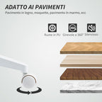 Ergonomic Office Chair with Curved Backrest, Adjustable PU Leather and Steel, 58x53x97-107 cm, White