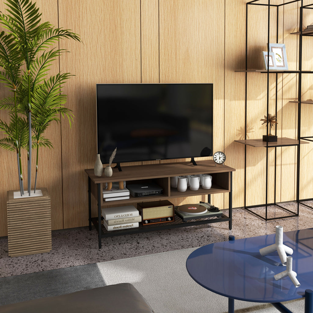 Homcom Mobile TV for 48 "industrial style in wood and steel, 110x40x48cm, brown and black - Borgè