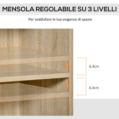 Multi-Use Printer Stand, Office Cabinet, Low Cabinet, Multipurpose Cabinet with 4 Wheels, Oak, 80x40x72cm - Borgè