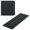 Set of 12 Replacement Panels 129x45 cm for Garden Sheds in Dark Grey Galvanized Steel