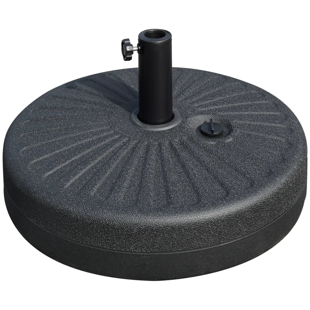 Garden Umbrella Base with Central Pole Φ3.8cm and 4.8cm, Black HDPE - Borge' Group Limited