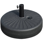 Garden Umbrella Base with Central Pole Φ3.8cm and 4.8cm, Black HDPE - Borge' Group Limited