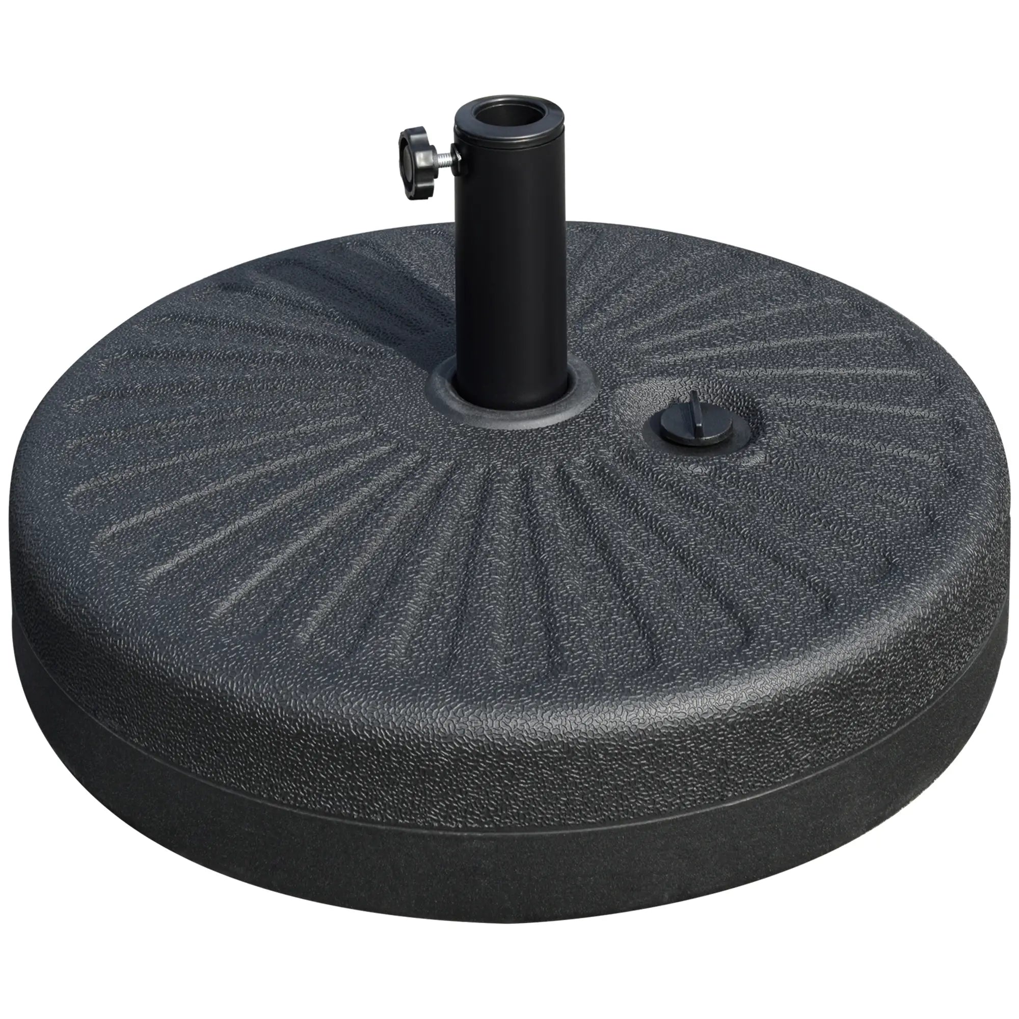 Garden Umbrella Base with Central Pole Φ3.8cm and 4.8cm, Black HDPE - Borge' Group Limited