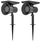 Outsunny Set of 2 RGB Solar Garden Lights with 2 Lighting Modes, in PP and PC, 10.6x15x38 cm, Black - Borgè