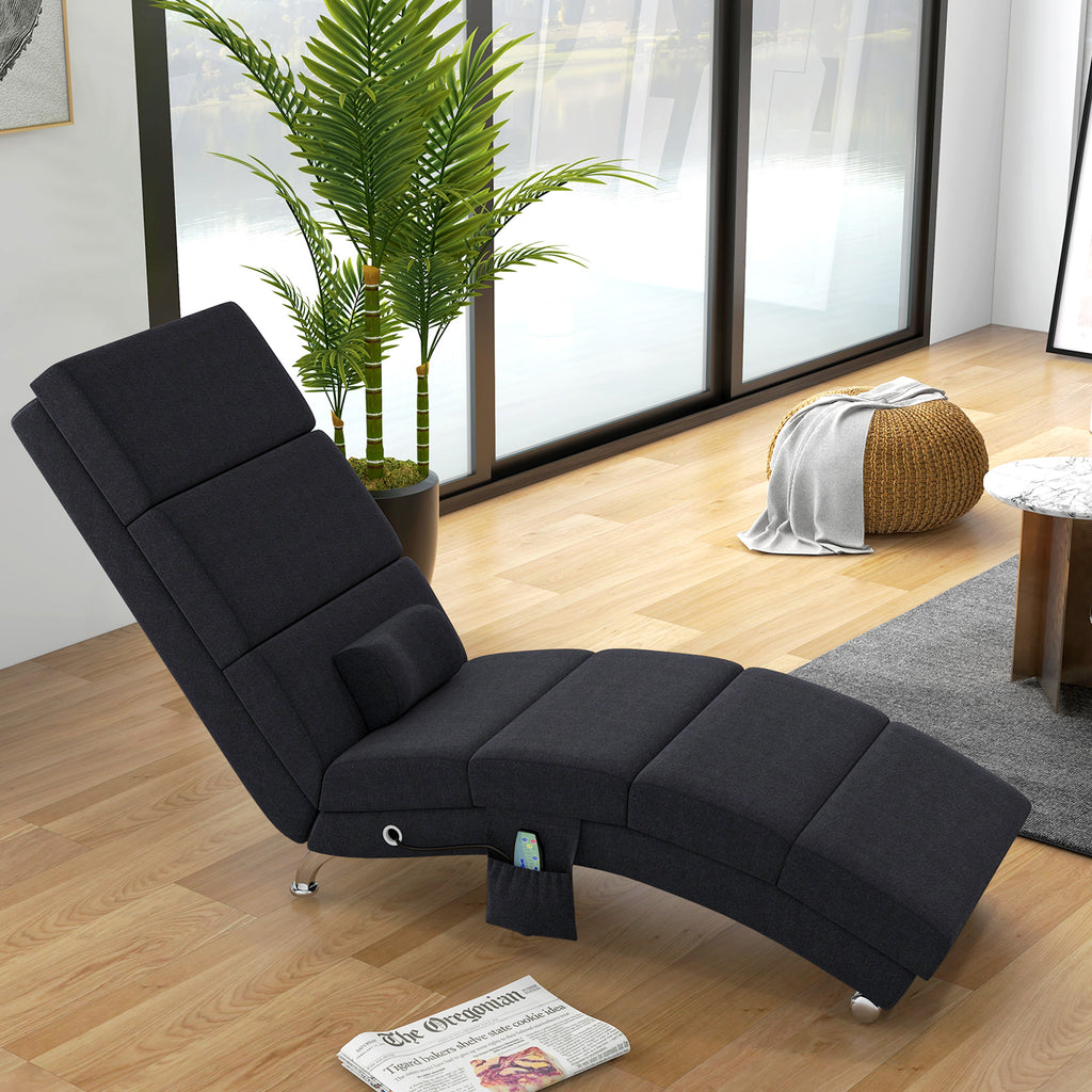 HOMCOM Massage Chair with 8 Vibration Points and Heating, 5 Modes, Timer and Remote Control, Black