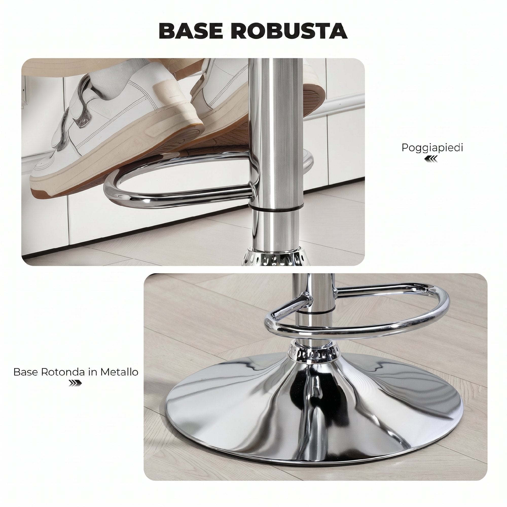 HOMCOM Adjustable Bar Stool, Extra Large Swivel PU Leather Seat, Grey