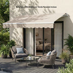 Outsunny Replacement Canopy for Retractable Awning, UV 50+ Polyester, 3.5x2.5 m, Cream